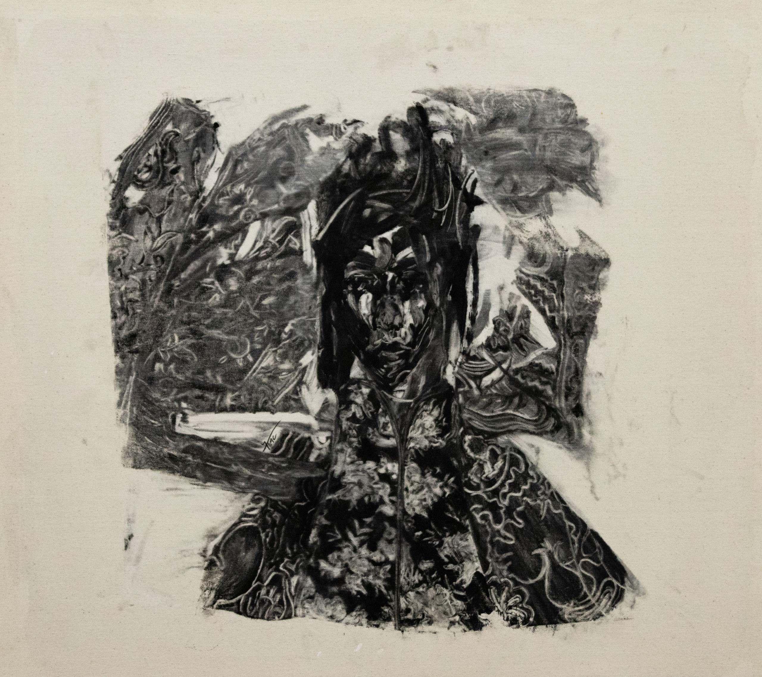 Tiemar Tegene_Mourning your Love IV_2025_Monoprint on canvas_90x79.5cm