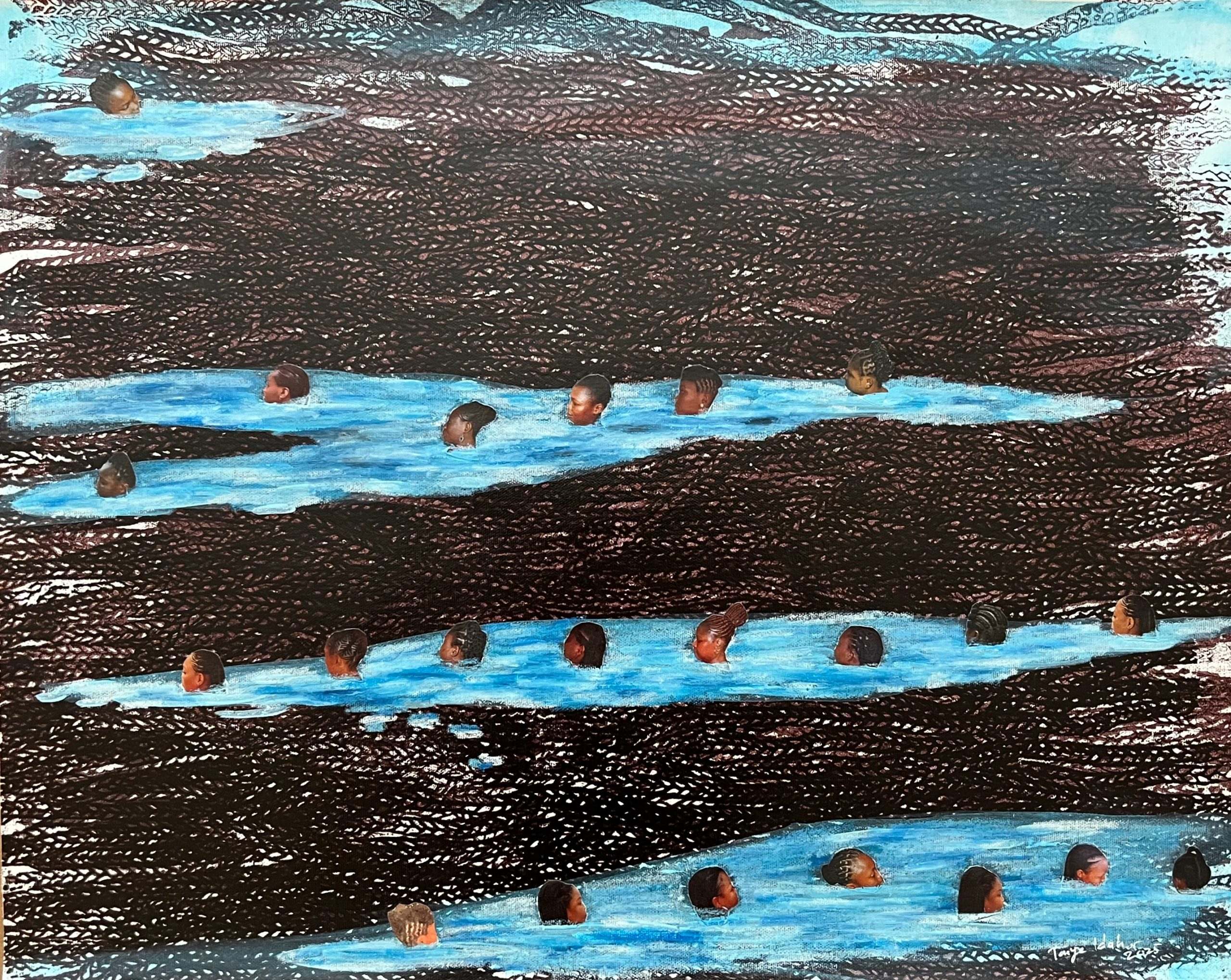 Taiye_Idahor_Day may be dark like night_2025_mixed media on canvas_GalleryBrulhart